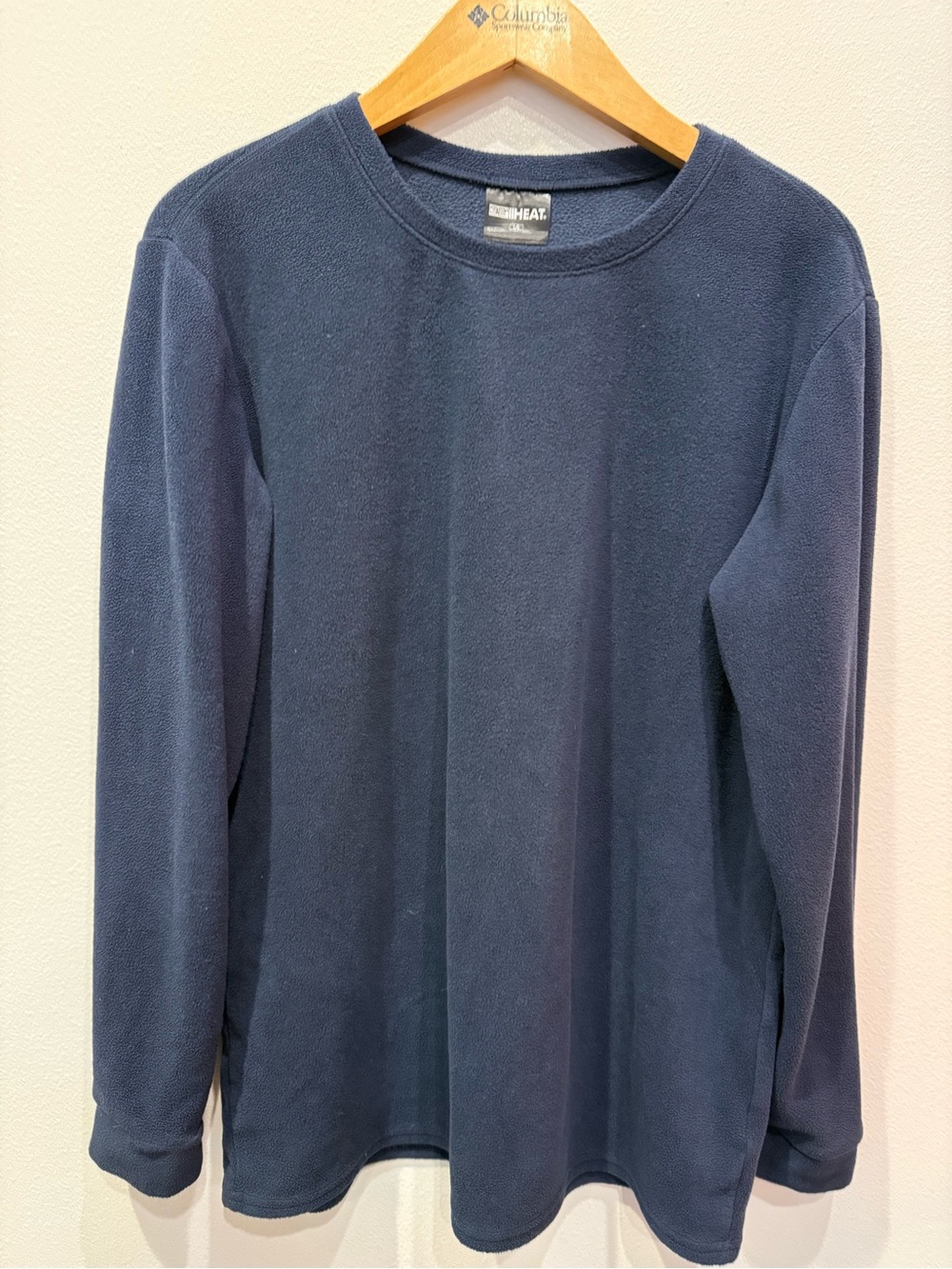 32 Degrees Heat Men’s Performance Navy Long-Sleeve Fleece Crewneck Pullover